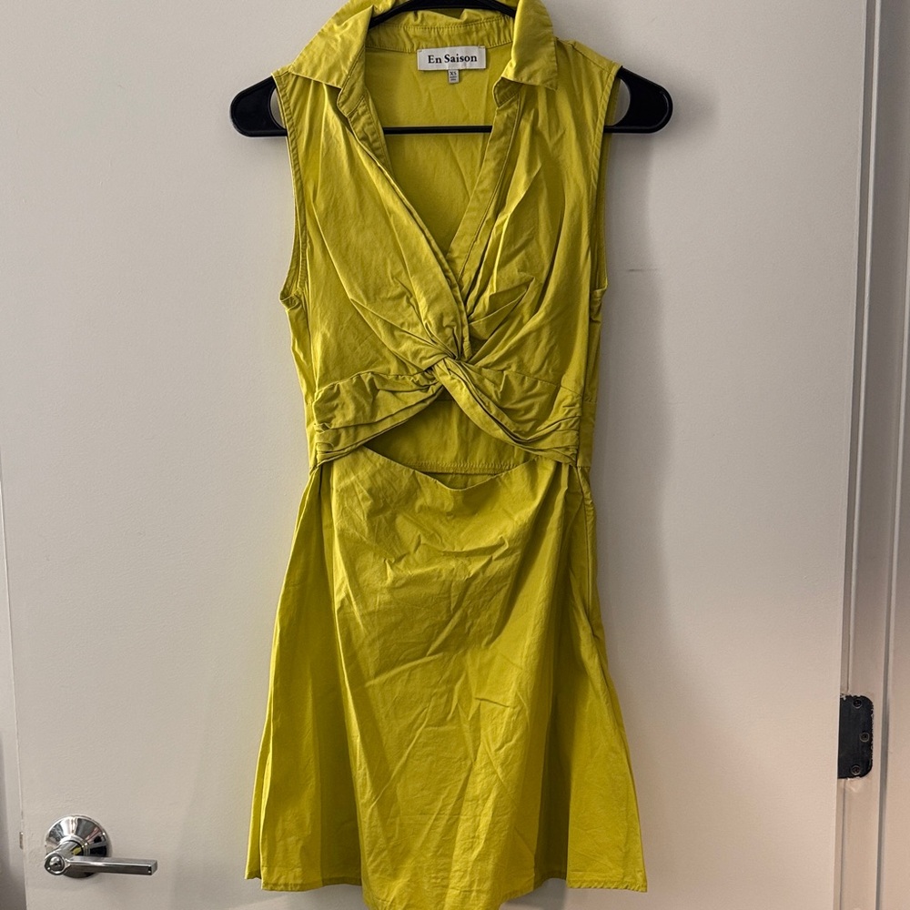 En Saison Lime Twist Mini Dress